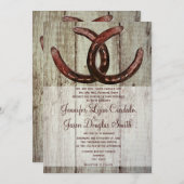Rustikale Hufeisen-Land-Art-Hochzeits-Einladung Einladung (Vorne/Hinten)