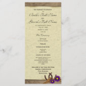 Rustikale Hufeisen Lila Daisy-Hochzeitsprogramm Programm (Vorderseite)