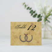 Rustikale Hufeisen Not leidende BG-Tischnummer Postkarte (Stehend Vorderseite)