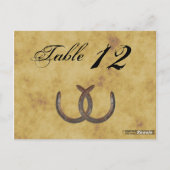 Rustikale Hufeisen Not leidende BG-Tischnummer Postkarte (Rückseite)