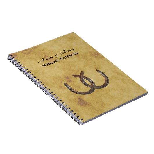 Rustikale Hufeisen Not leidendes BG Wedding Journa Notizblock (Rechte Seite)