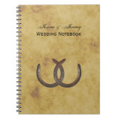 Rustikale Hufeisen Not leidendes BG Wedding Journa Notizblock (Vorderseite)