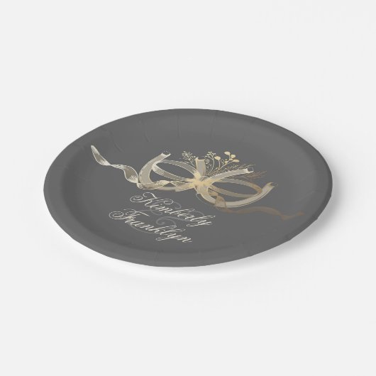 Rustikale Hufeisen Pappteller (Schrägansicht)