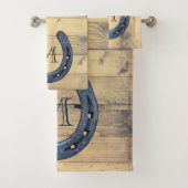 Rustikale Hufeisen Ranch und Holzplanks Badhandtuch Set (Insitu)