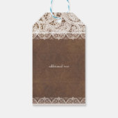 Rustikale Hufeisen & Spitzen Land Hochzeitstags Geschenkanhänger (Rückseite)