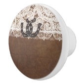 Rustikale Hufeisen & Spitzen Western Elegant Keramikknauf (Rechts)