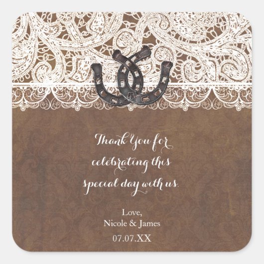 Rustikale Hufeisen und Aufkleber für den Western d (Vorderseite)