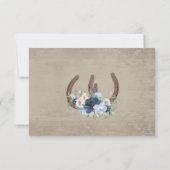 Rustikale Hufeisen und Blume Einladung (Rückseite)