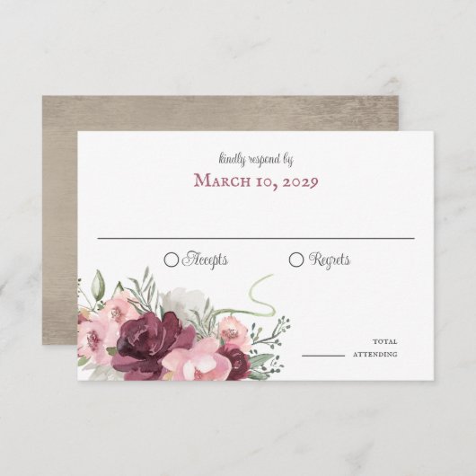 Rustikale Hufeisen und Blume Einladung aus Braunho (Vorne/Hinten)