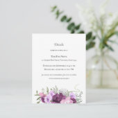 Rustikale Hufeisen und Blume Lila Einladung (Stehend Vorderseite)