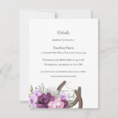 Rustikale Hufeisen und Blume Lila Einladung (Vorderseite)