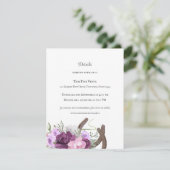 Rustikale Hufeisen und Blume Lila Einladung (Stehend Vorderseite)