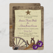 Rustikale Hufeisen und Gerbera Daisy Einladung (Vorne/Hinten)