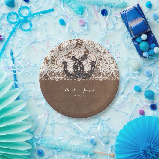 Rustikale Hufeisen und Hochzeitsslilien für Teller (Party)