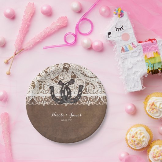 Rustikale Hufeisen und Hochzeitsslilien für Teller (Party)