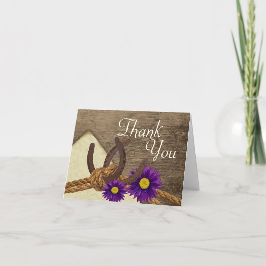 Rustikale Hufeisen und Hoffnung Vielen Dank Dankeskarte (Vorderseite)