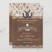 Rustikale Hufeisen und Lace Country PROBE Dinner Einladung (Vorne/Hinten)