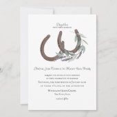 Rustikale Hufeisen und Lavendel Einladung (Vorderseite)