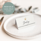 Rustikale Hufeisen und Seidentrimm Platzkarte