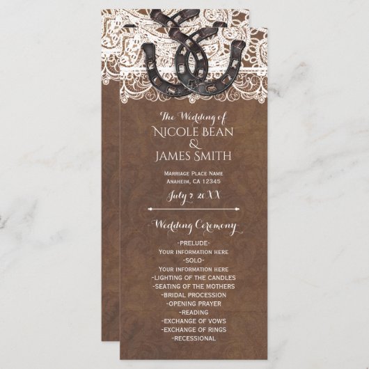 Rustikale Hufeisen und Spitzen-Western Programm (Vorne/Hinten)