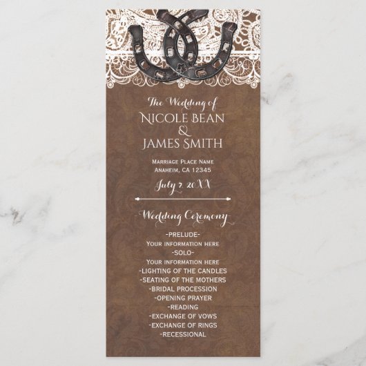 Rustikale Hufeisen und Spitzen-Western Programm (Vorderseite)