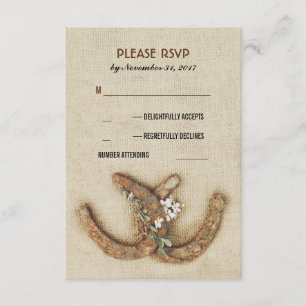 rustikale Hufeisen zum Ehepaar RSVP-Karte RSVP Karte