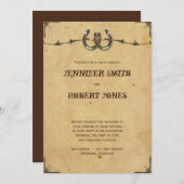 Rustikale Hufeisen zum Hochzeitsempfang Einladung (Vorne/Hinten)