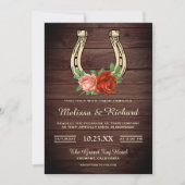 Rustikale Hufeisenblütenhochzeit Einladung (Vorderseite)