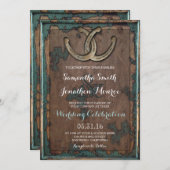 Rustikale Hufeisenhochzeit Einladung (Vorne/Hinten)