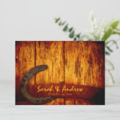 Rustikale Hufeisenhochzeit Einladung (Stehend Vorderseite)