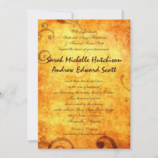 Rustikale Hufeisenhochzeit Einladung (Rückseite)