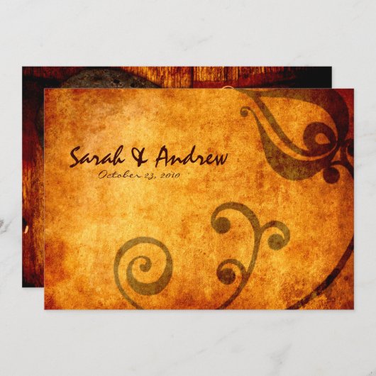 Rustikale Hufeisenhochzeit Einladung (Vorne/Hinten)