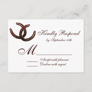 Rustikale Hufeisenhufeisenhupen RSVP Karte