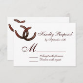 Rustikale Hufeisenhufeisenhupen RSVP Karte (Vorne/Hinten)