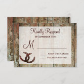 Rustikale Hufeisenhufeisenhupen RSVP Karte (Vorne/Hinten)