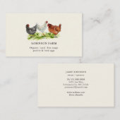 Rustikale Hühner Hühner Bauer Visitenkarte (Vorne/Hinten)