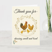 Rustikale Hühner unterstützen kleine örtliche Haus Einladung (Vorderseite)