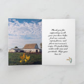 Rustikale Hühner unterstützen kleine örtliche Haus Einladung (Innenseite)