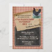 Rustikale Hühnerbackhofkochout GRILLEN Picnic Einladung (Vorderseite)