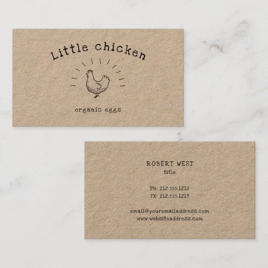 rustikale Hühnerdoodelle Visitenkarte (Vorne/Hinten)
