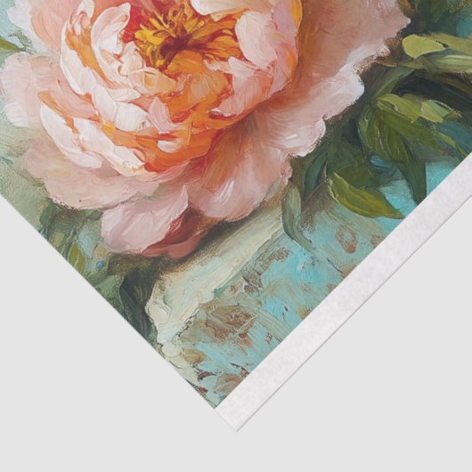 Rustikale Hühnerdraht-Korbgeweih-Peonies-Dekoupage Seidenpapier (Ausschnitt)