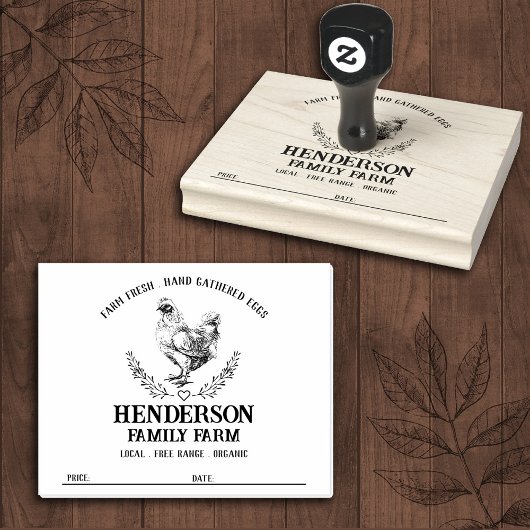 Rustikale Hühnereier Briefmarke Gummistempel