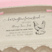 Rustikale Hühnerfamilie Frische Eierkarton Permastempel