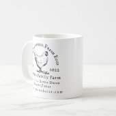 Rustikale Hühnerfarm Geschäft Schwarze Text Tasse (Vorderseite Links)
