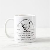 Rustikale Hühnerfarm Geschäft Schwarze Text Tasse (Links)