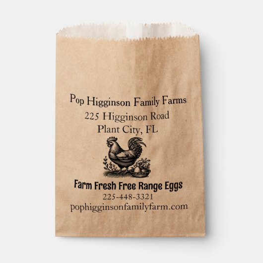 Rustikale Hühnerfarm Geschenktütchen (Vorderseite)
