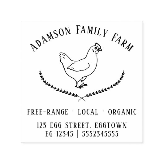 Rustikale Hühnerfarm Hühnerkarton Permastempel (Design)