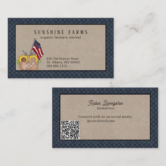 Rustikale Hühnerfarm Visitenkarte (Vorne/Hinten)