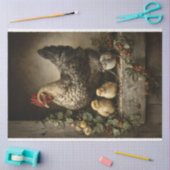 Rustikale Hühnerhähne mit Hühnern Decoupage Seidenpapier (Basteln)