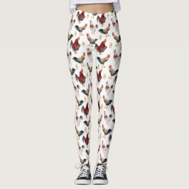 Rustikale Hühnermuster-Leggings Leggings